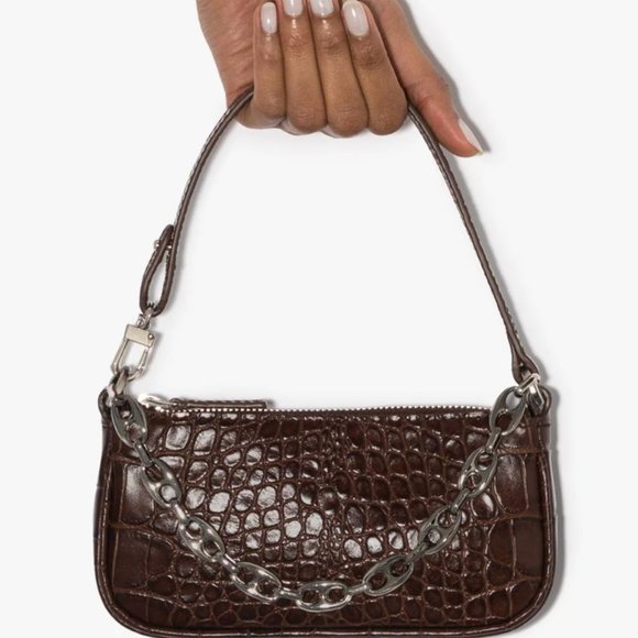 By Far Mini Rachel Nutella Croco Embossed Leather - Picture 4 of 11